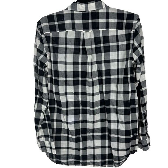 Black and white plaid button up - Picture 2 of 9